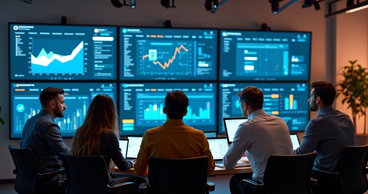 Fundadores de startup colaborando impulsionados por IA 