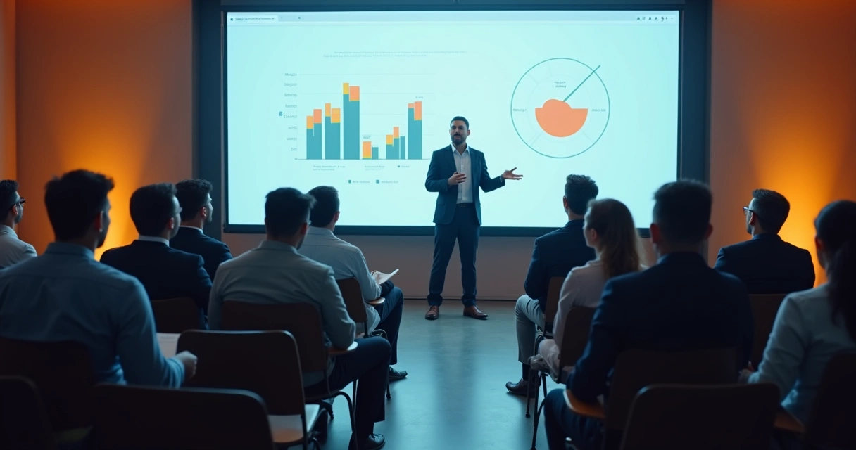 Equipe de startup apresentando pitch para investidores