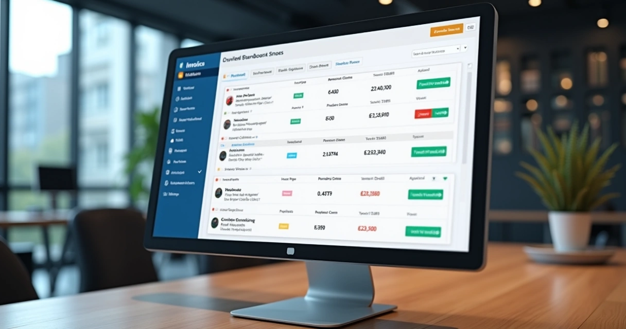Dashboard mostrando status de notas fiscais eletrônicas