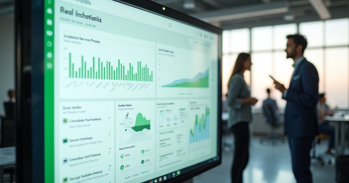 Dashboard de status de produto tecnológico exibindo indicadores de serviço 