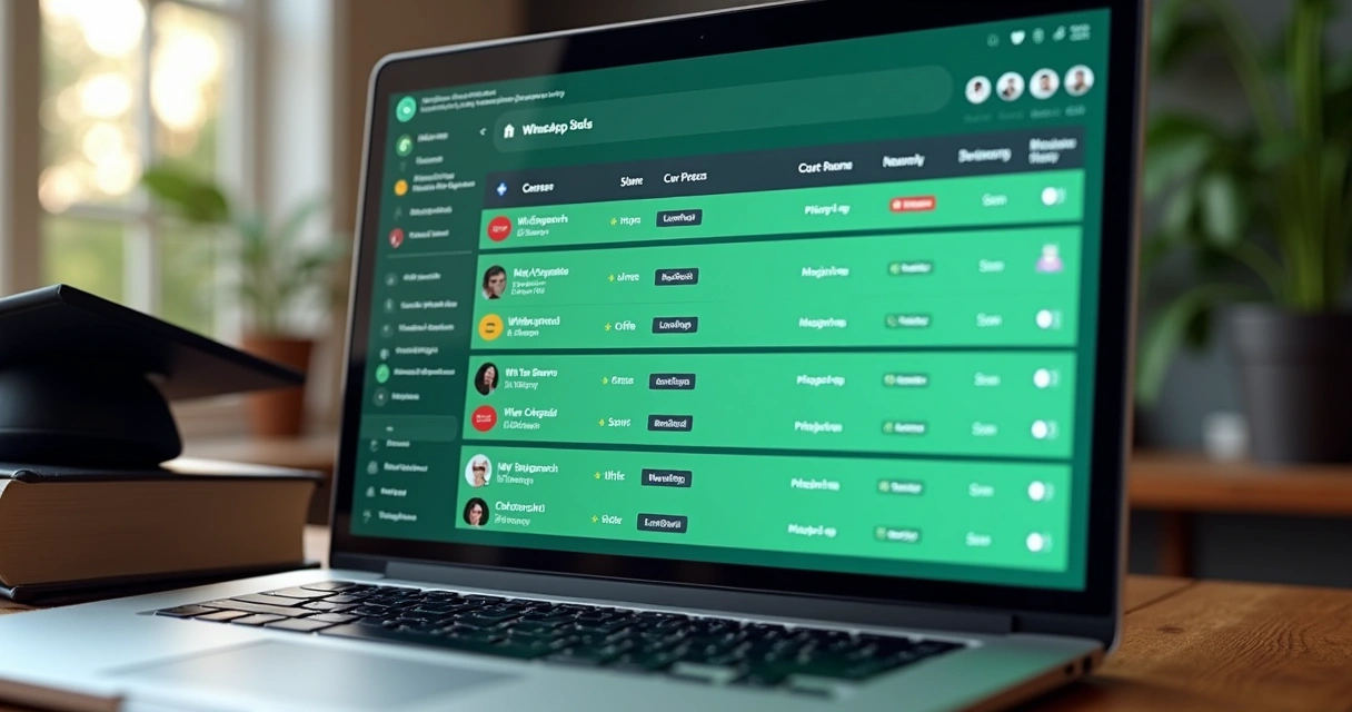 Interface com status programado de matrícula de curso no WhatsApp