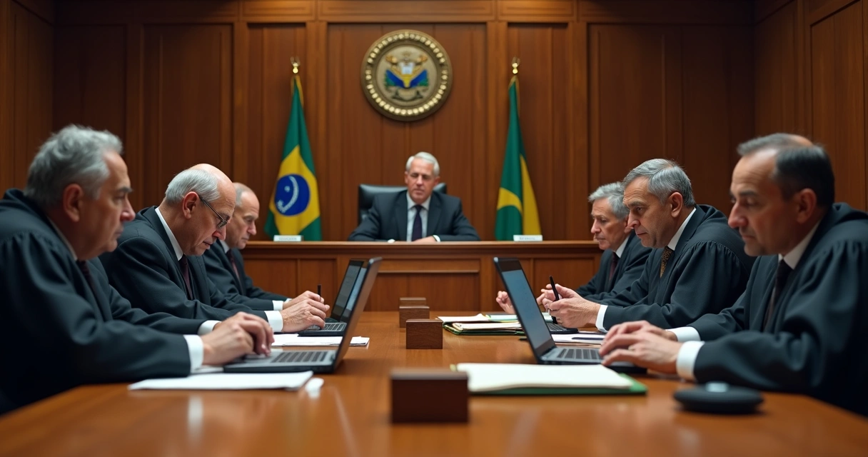 Ministros do STF em debate no plenário 