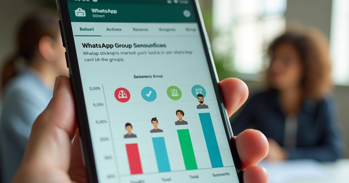 Gráfico mostrando stickiness de usuários ativos em grupos WhatsApp 
