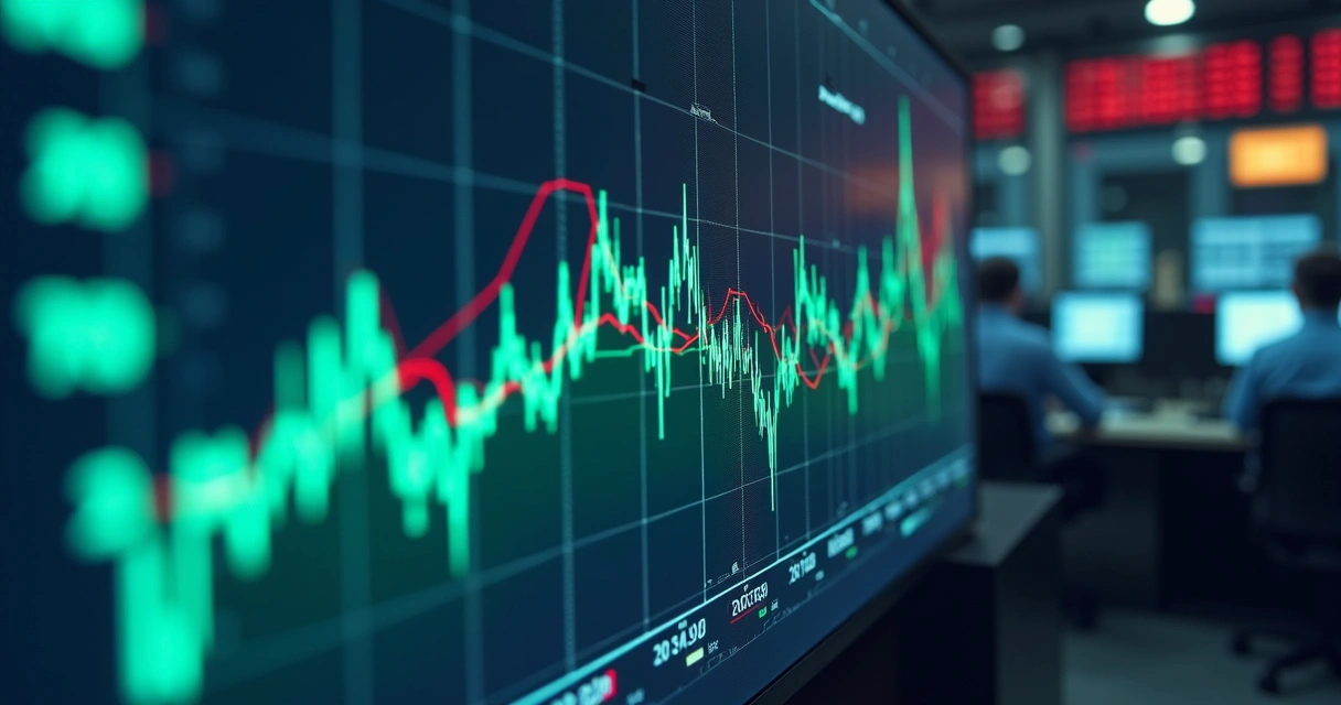 Stock charts reflecting emotional ups and downs with faces along the lines 