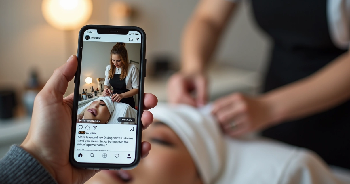 Stories de micropigmentação com bastidores e depoimentos 