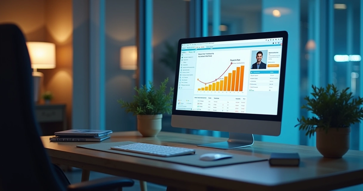 Tela de computador mostrando estudo de caso de SaaS 