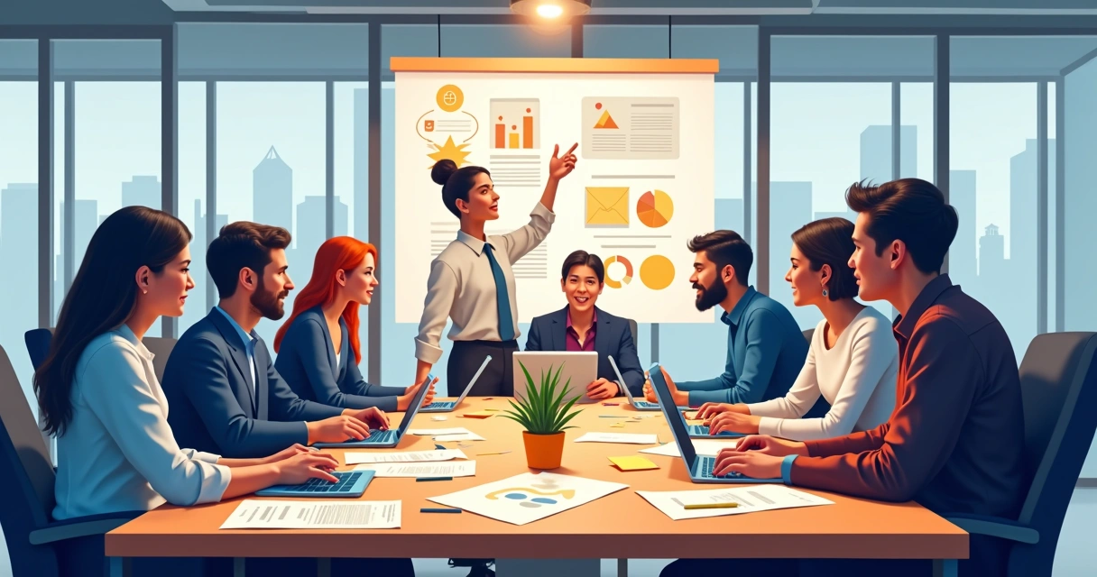 Equipe discutindo ideias de storytelling para perfil LinkedIn 