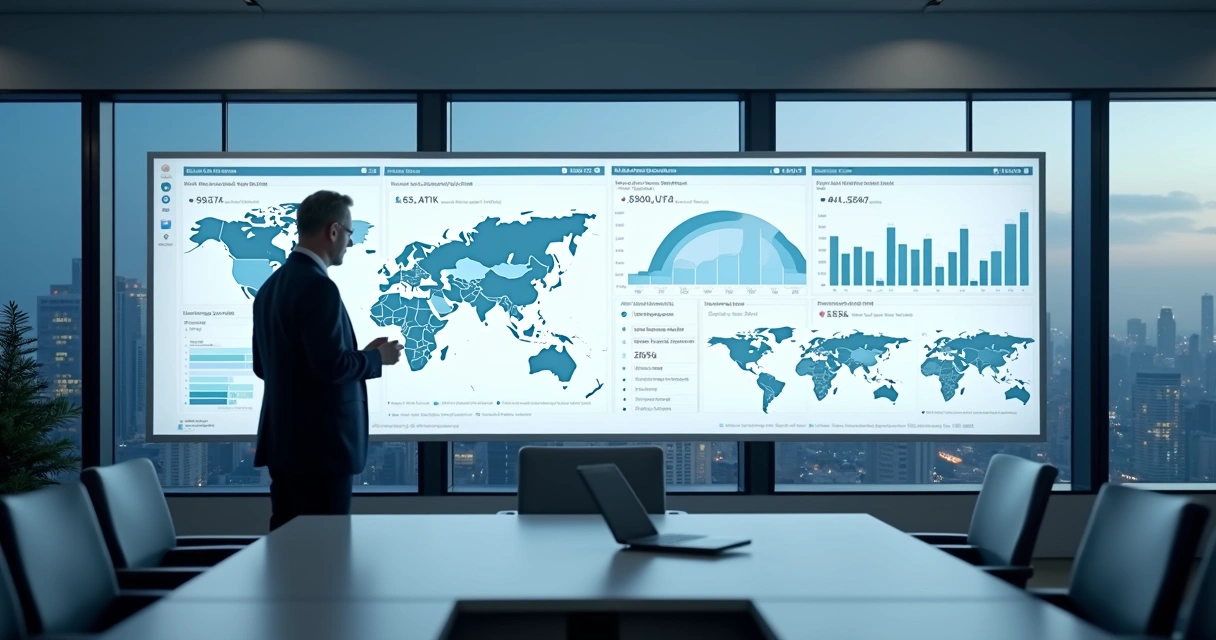 Executive dashboard combining internal metrics with external market signals