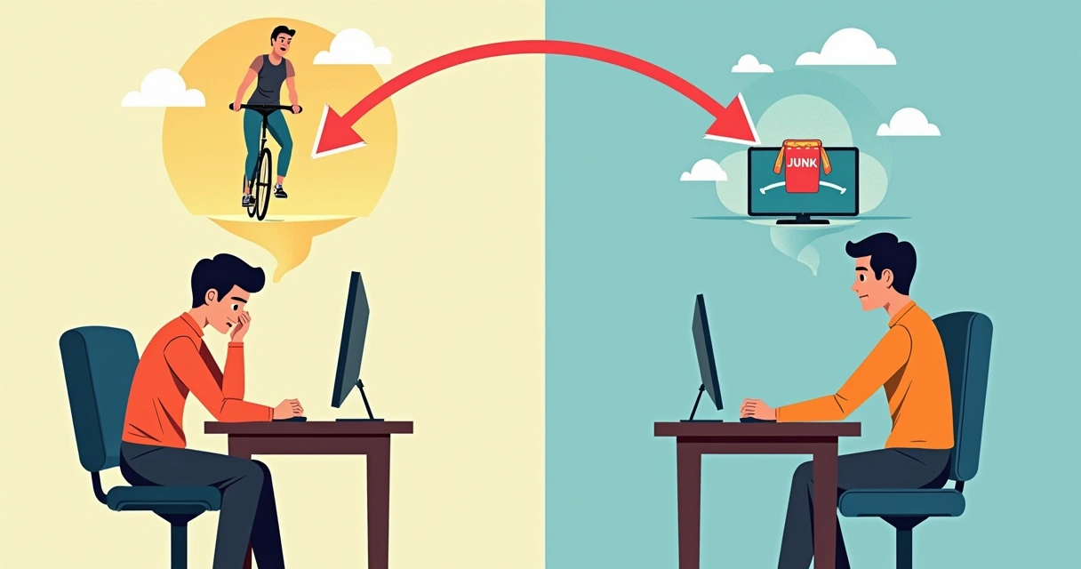 Illustration of a feedback loop from stress to coping methods and outcomes. 