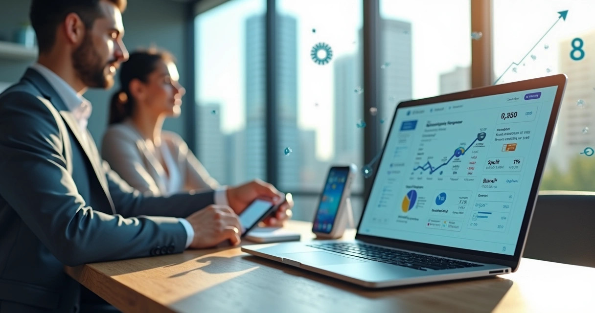 Painel financeiro digital exibindo fluxo de pagamentos entre empresa cliente, subadquirente e adquirente 