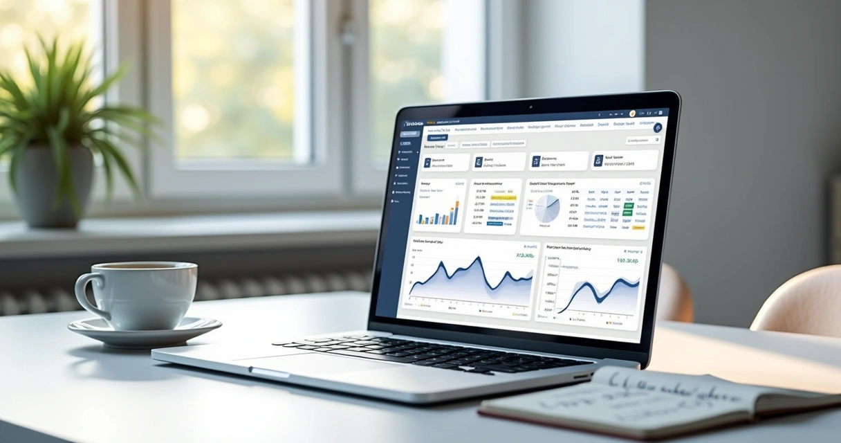Subscription management dashboard on laptop screen 