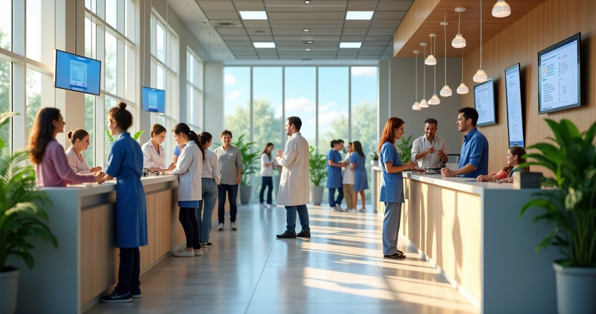 Clínica odontológica movimentada e de sucesso 