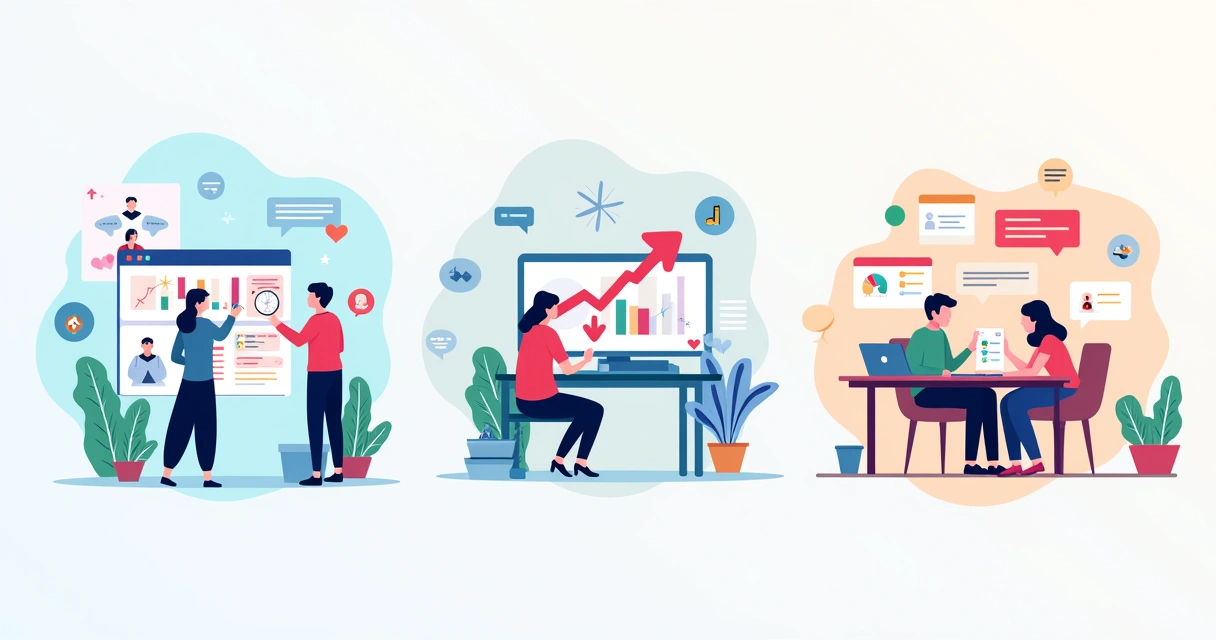 Ilustração de sucesso da saúde do cliente em streaming, software e e-commerce com cores vibrantes