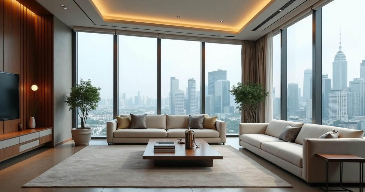 Suíte de hotel de luxo com vista para o horizonte moderno de Singapura 