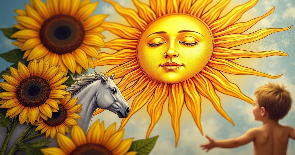 Sun tarot symbolism details 