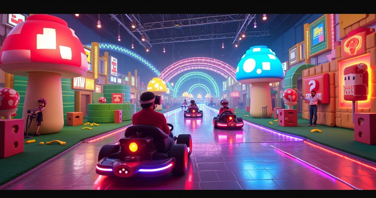 Corrida de Mario Kart na Super Nintendo World 