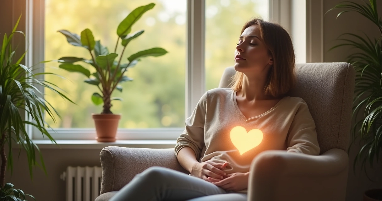 Pessoa tranquila diante de lembrança difícil 