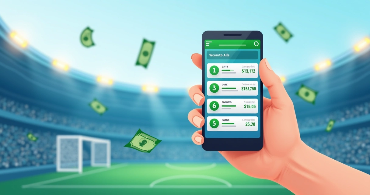 Pessoa apostando em jogo de futebol pelo celular 