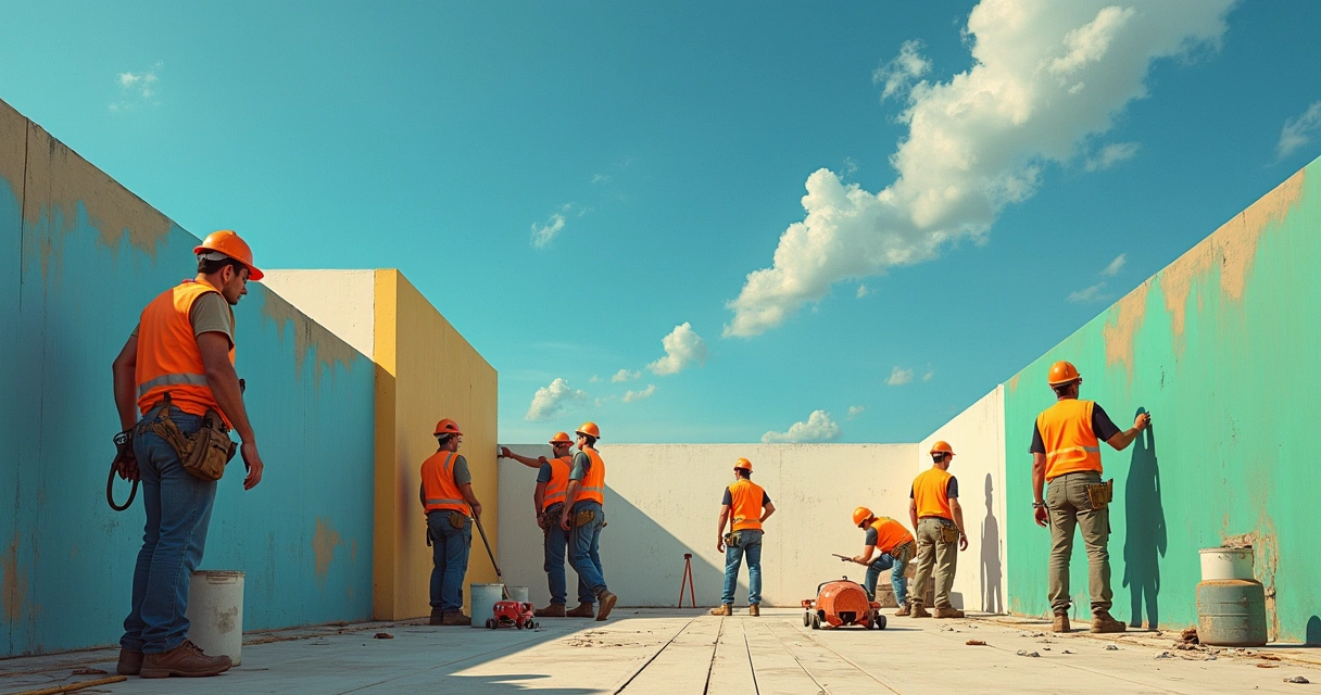 Homem supervisionando a reforma de uma loja, destacando a importância do acompanhamento técnico em obras.
