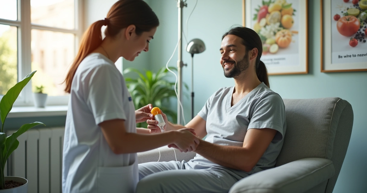 Suplementação vitamínica via intravenosa em clínica 