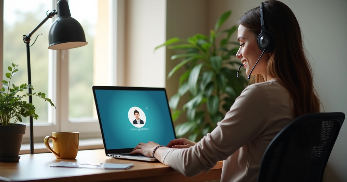 Pessoa jovem usando notebook para falar com suporte do banco digital