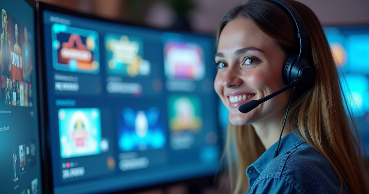 Agente de suporte em ambiente digital atendendo jogador 