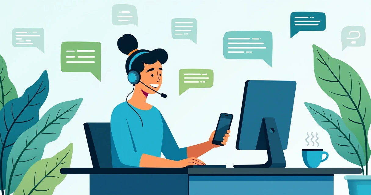 Atendente de suporte ao cliente da Betano interagindo com um cliente em chat ao vivo, ambiente moderno.