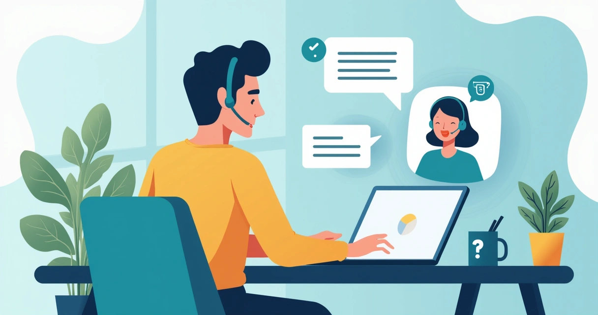 Pessoa recebendo suporte online para sistema de gestão empresarial