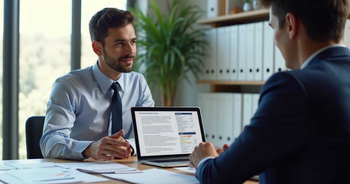 Contador explicando cláusulas contratuais a profissional PJ