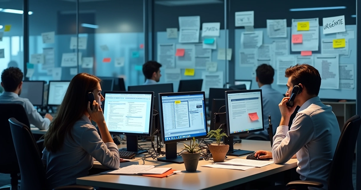 Suporte sobrecarregado com chamados fiscais no ERP. 