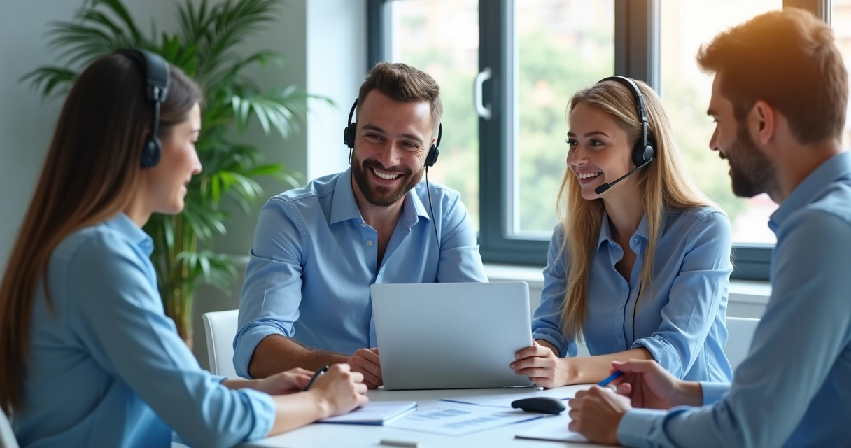 Equipe de suporte em atendimento consultivo 