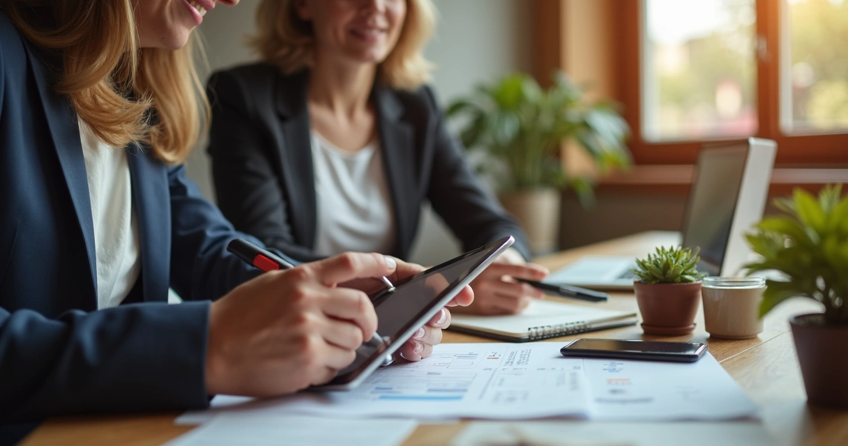 Equipe de suporte orientando novo franqueado 