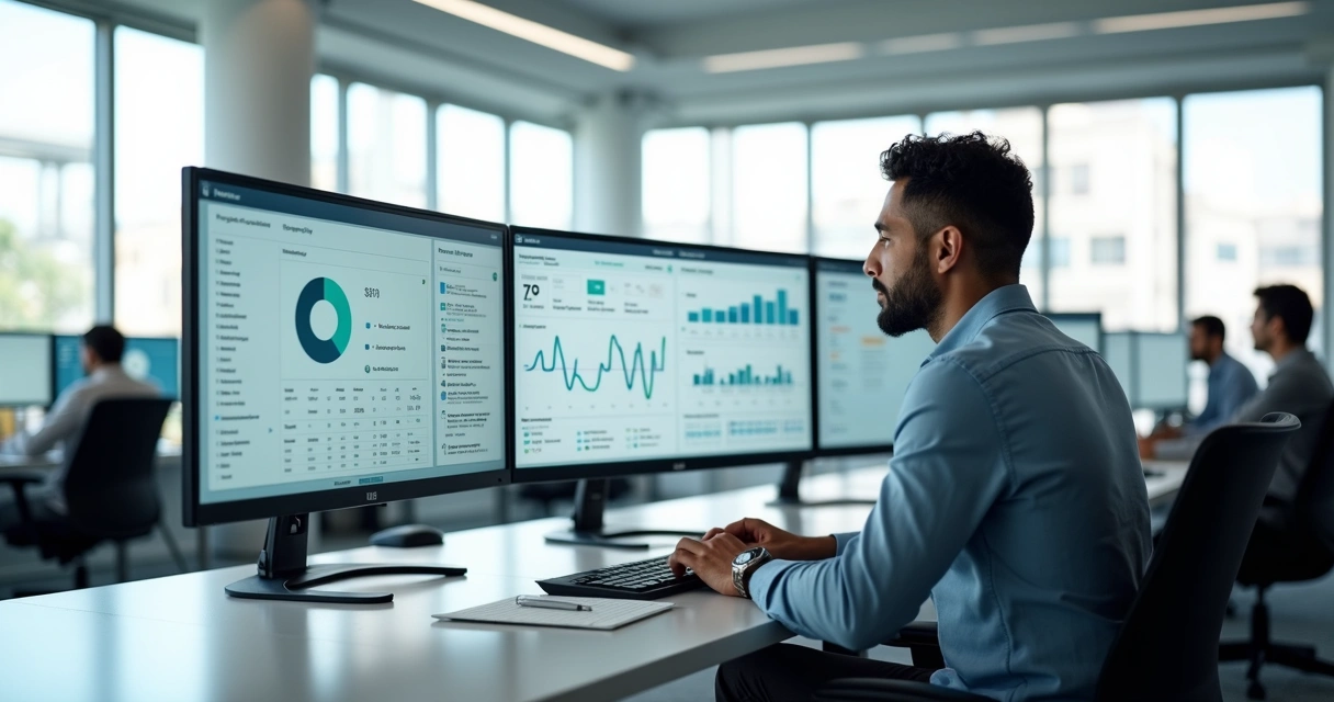 Gestor de franquias acompanhando atendimento automatizado por IA em painel de suporte 