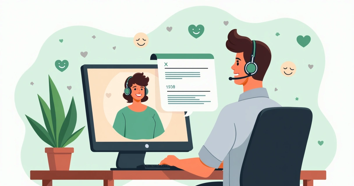 Atendente auxiliando cliente em dúvida sobre pagamentos 