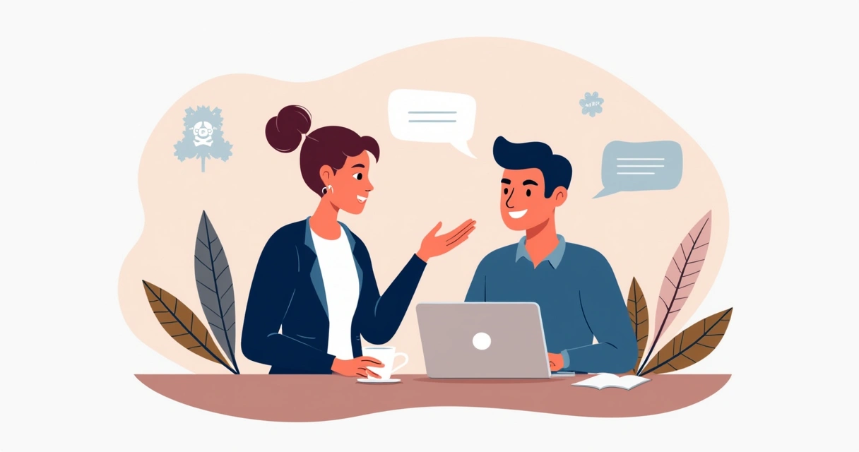 Atendimento humanizado com consultor ajudando empreendedor em chat digital 