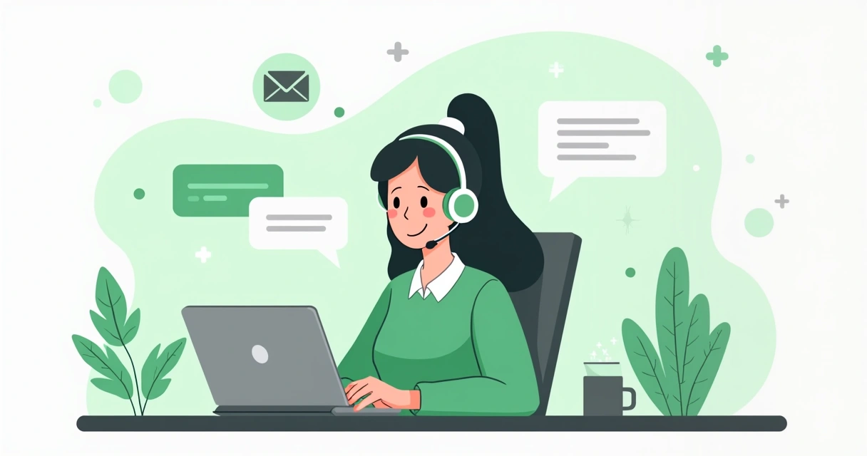 Atendente de suporte ao cliente em escritório 