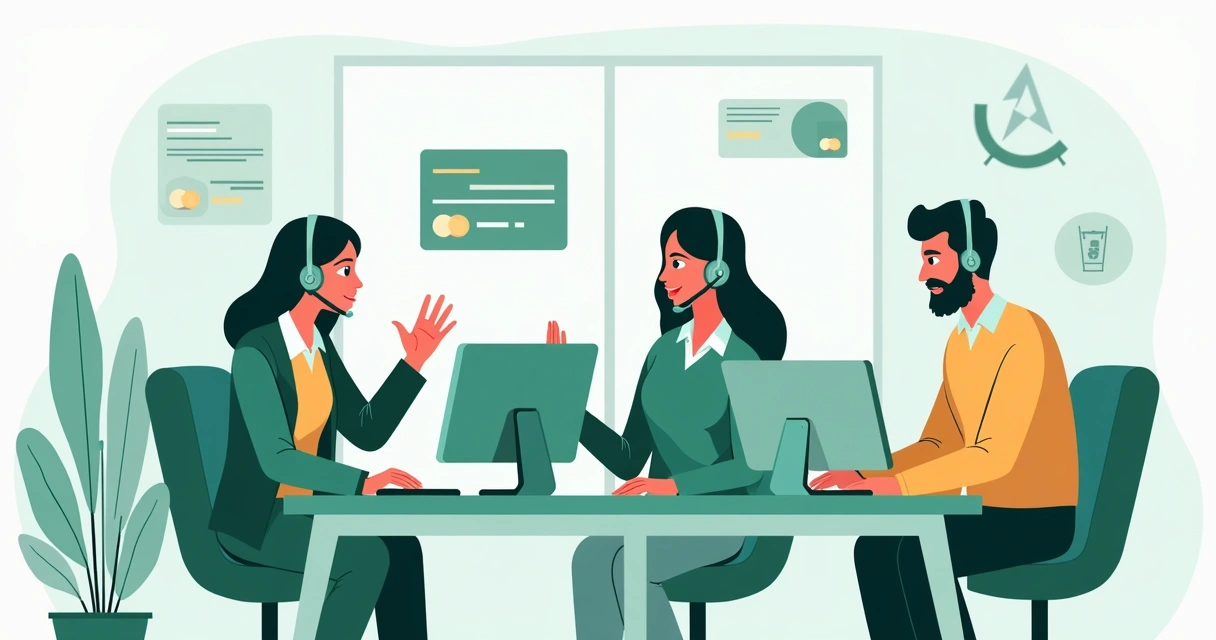 Equipe de suporte em ambiente de escritório colaborativo com elementos de tecnologia digital 