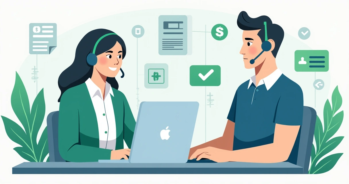 Atendente humano ajudando empreendedor digital por chat 