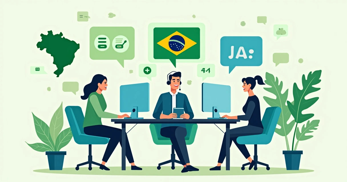 Equipe de suporte brasileira ajudando empreendedores digitais com dúvidas sobre pagamentos 