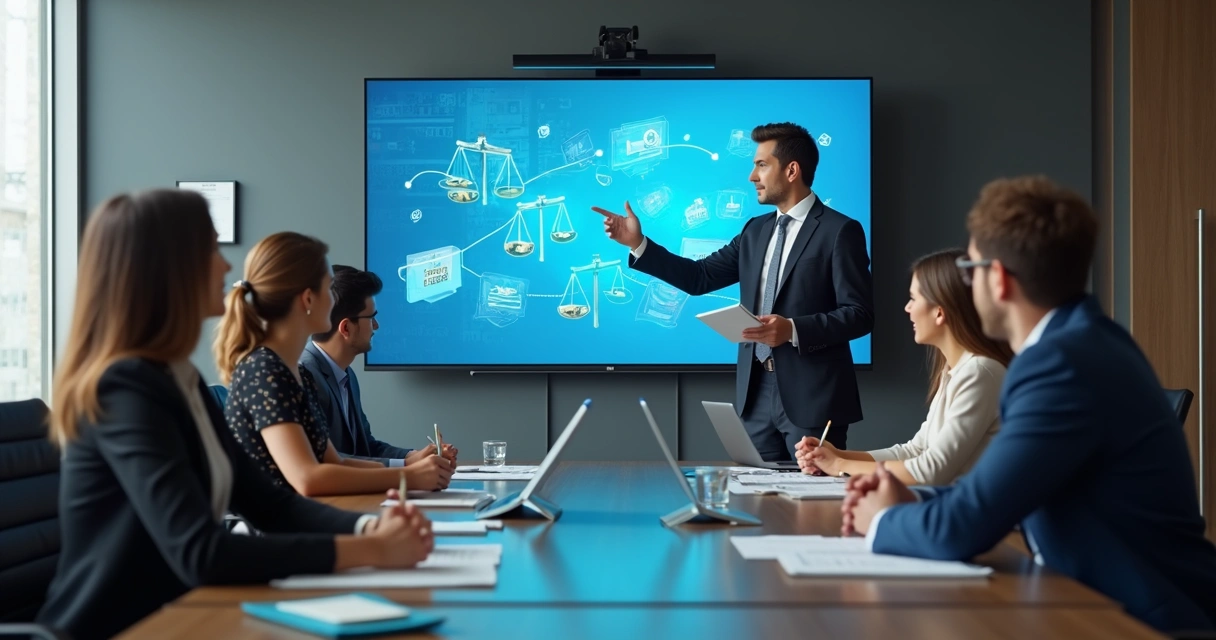 Consultor jurídico explicando regras de SAC para equipe