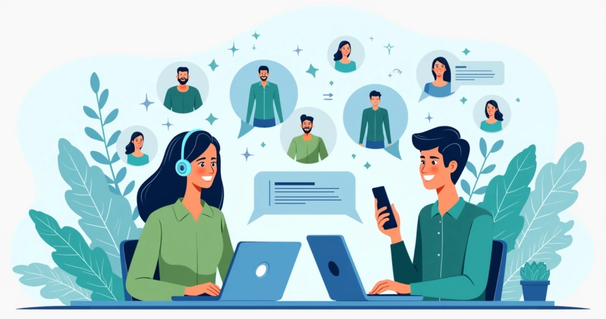 Atendente online respondendo clientes de loja de roupas pelo celular e computador 