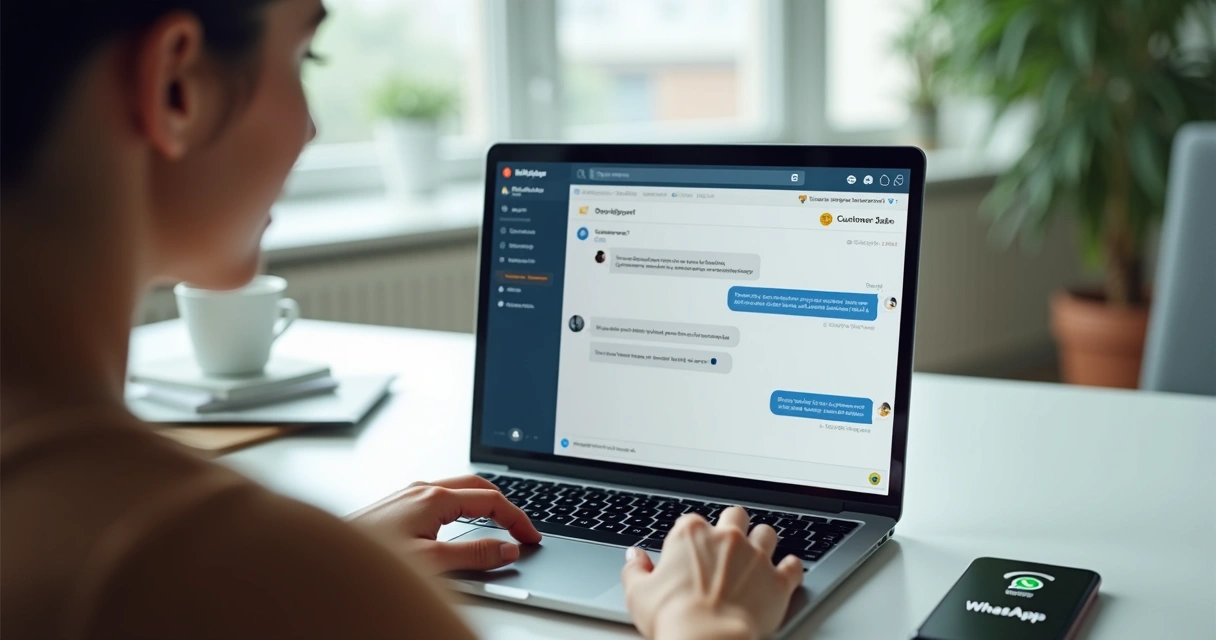 Pessoa usando chat online em site de e-commerce 