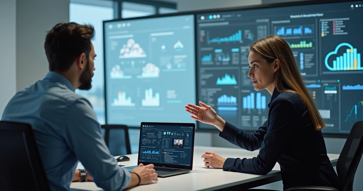 Especialista de TI ajudando colega remotamente no computador 