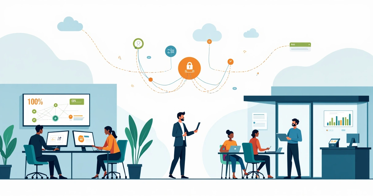 Equipe de TI monitorando operação contínua em empresa de pequeno porte 