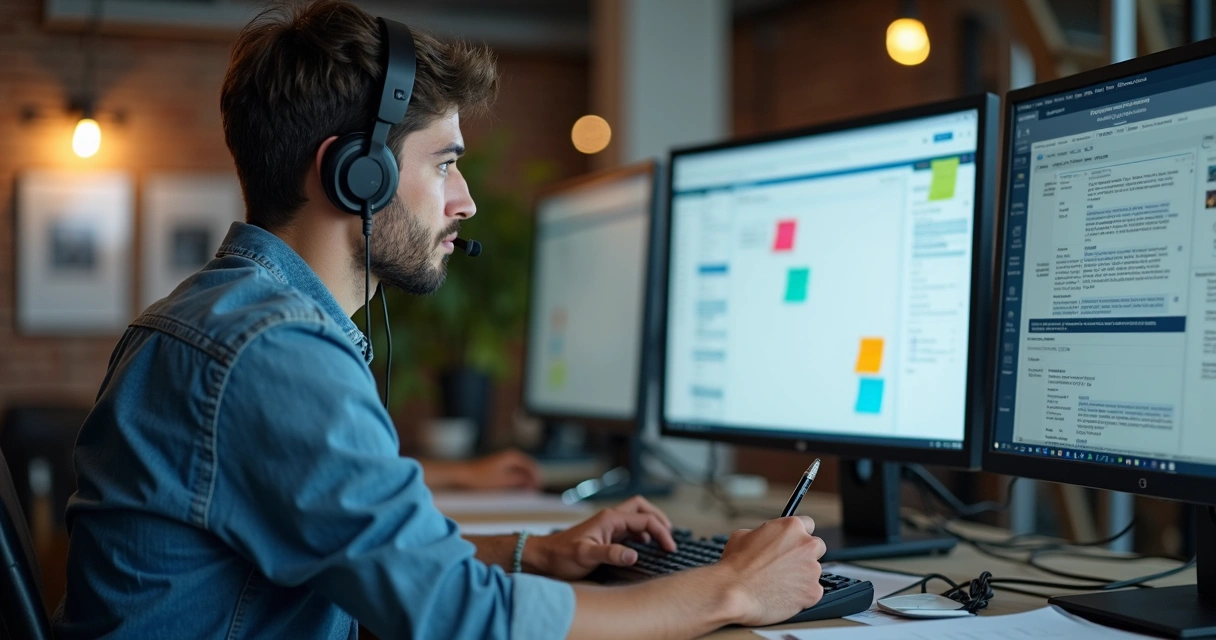 Técnico de suporte tirando dúvida de usuário de ERP