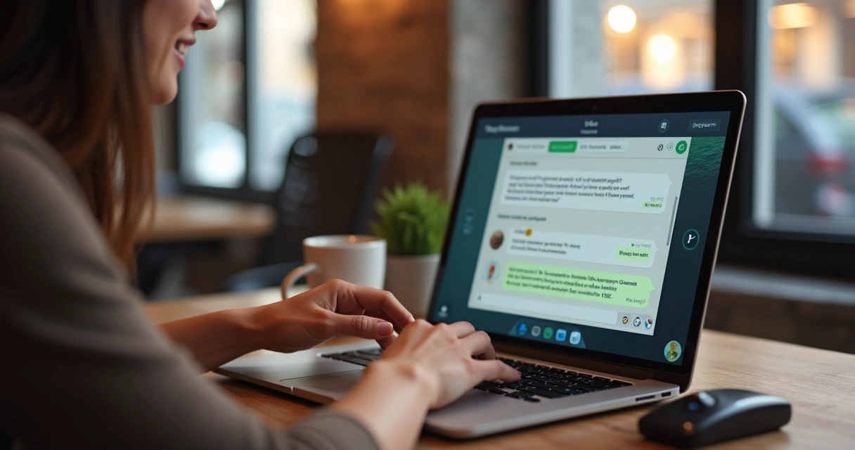 Pessoa usando chat de suporte sobre maquininha de cartão 