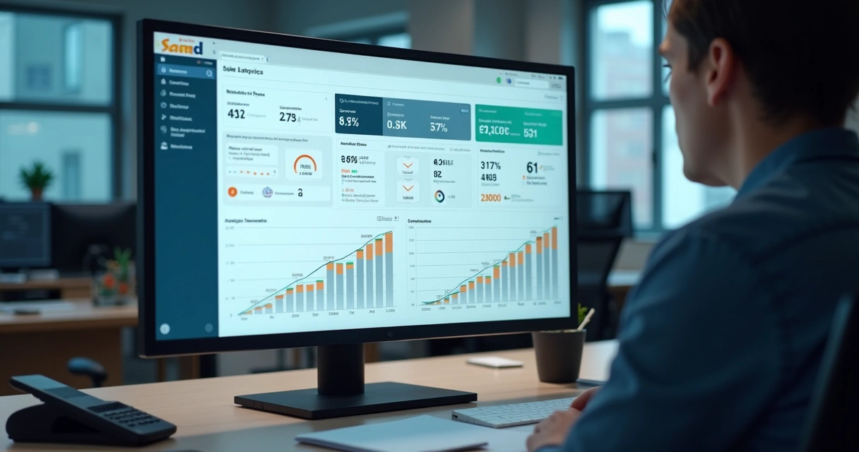 Dashboard comercial com leads e métricas do site