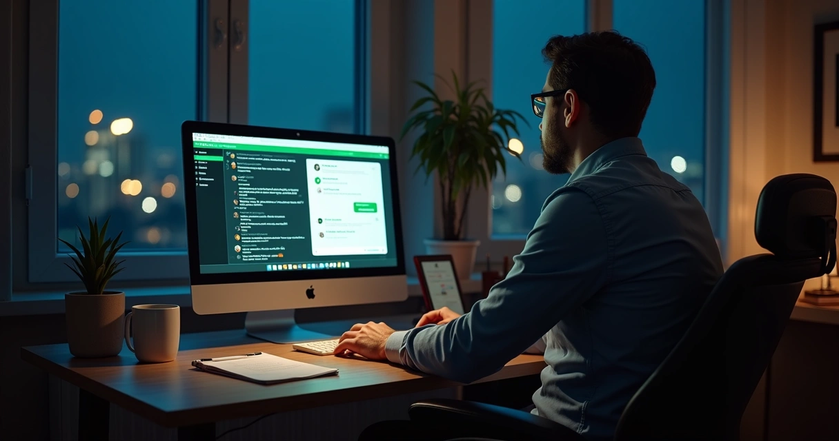 Empresa recebendo pedidos pelo WhatsApp à noite