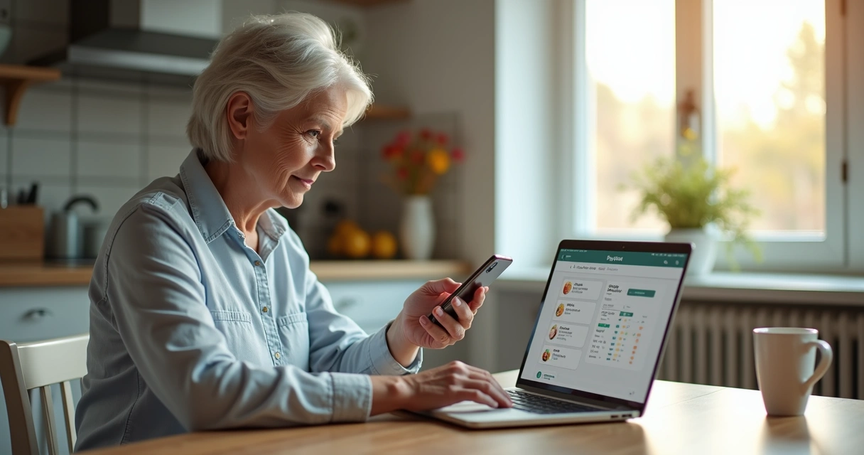 Paciente em casa conversando com profissional de saúde via WhatsApp 