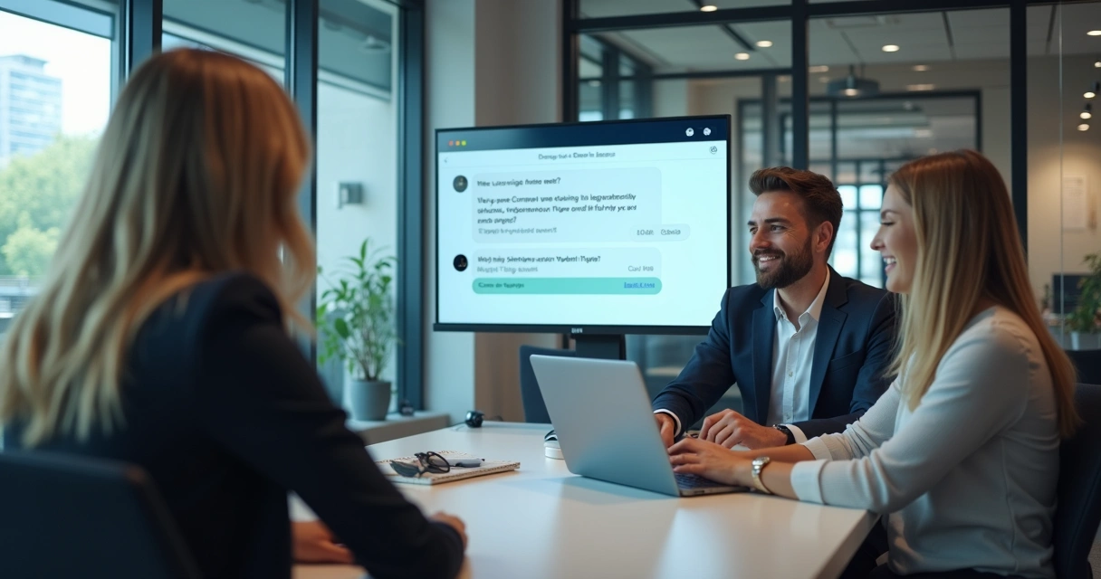 AI chatbot assisting customer in office